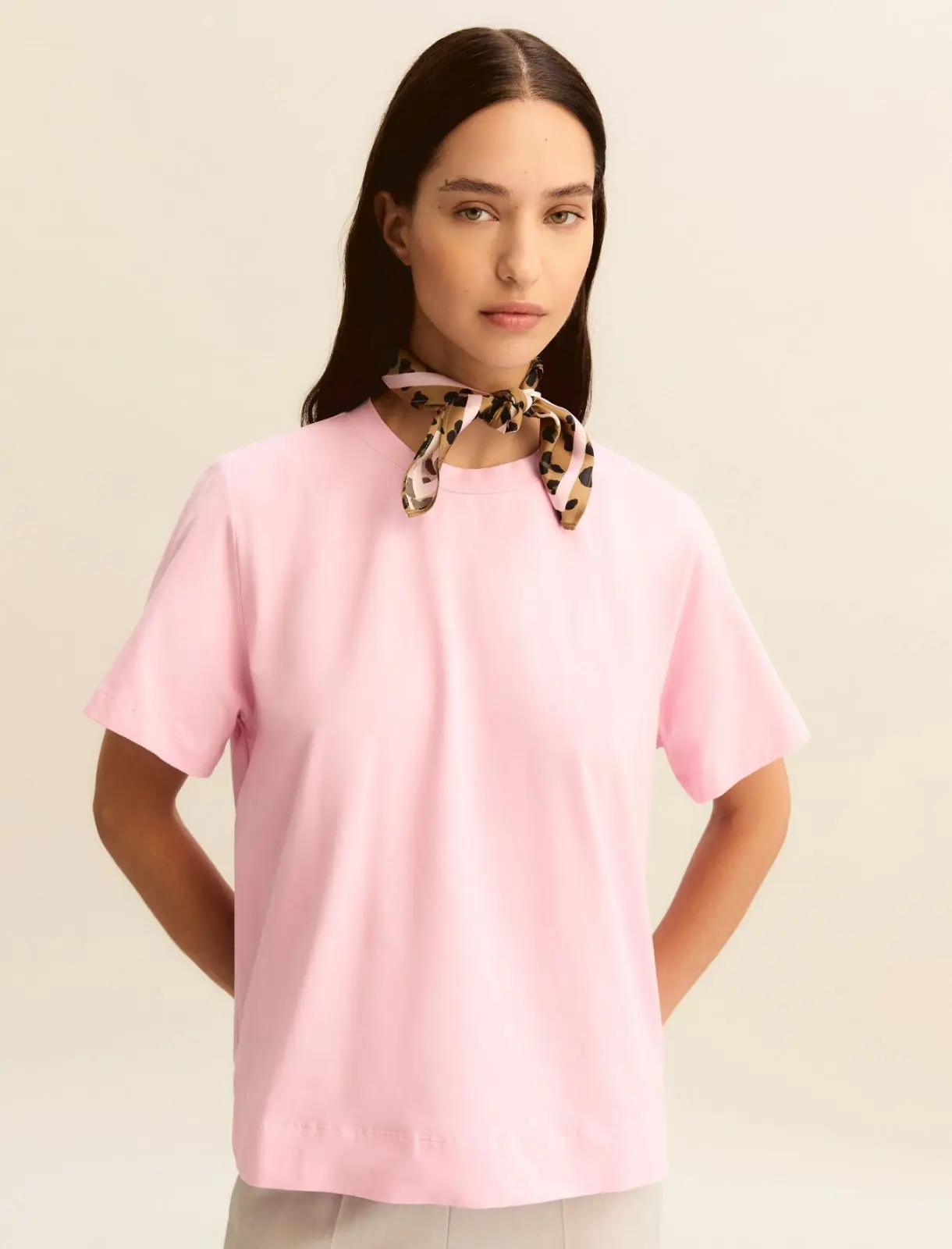 EMME - T-SHIRT IN JERSEY CON FOULARD