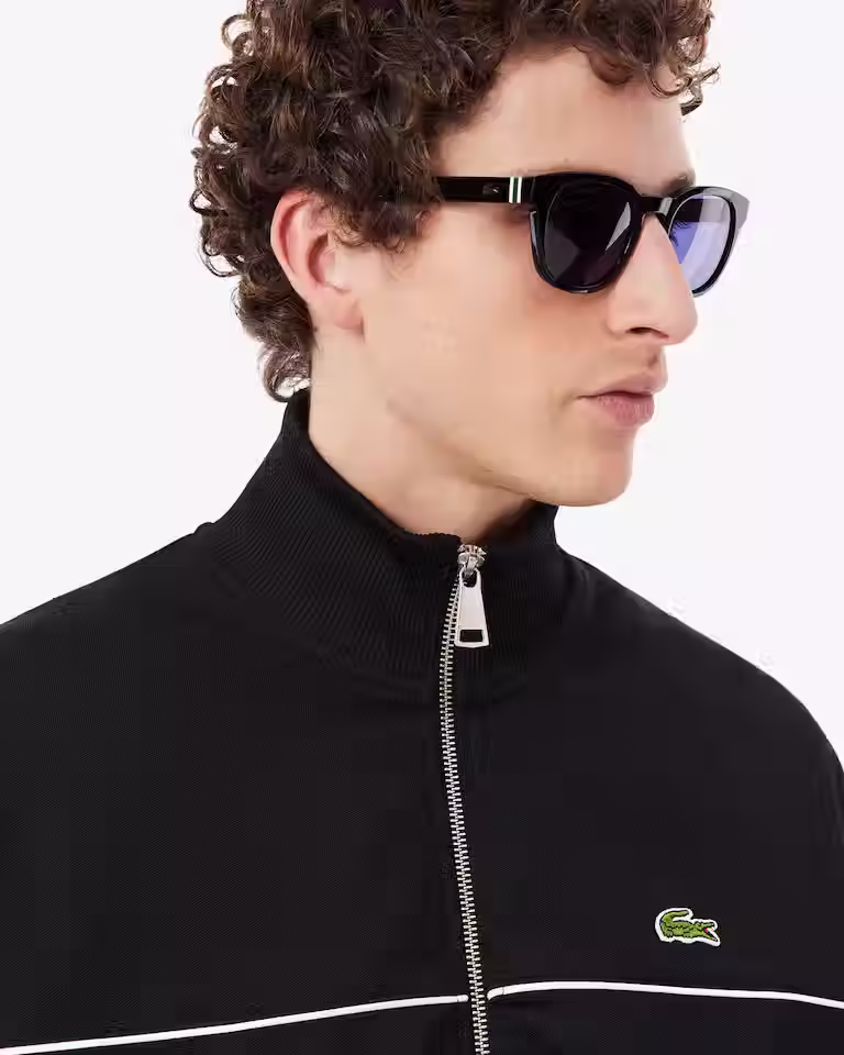 Miniatura: LACOSTE - Felpa con zip e bordo
