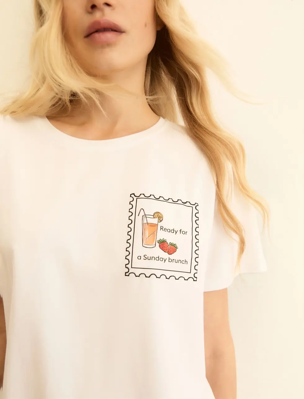 Miniatura: EMME  - T-shirt stampata - BIANCO LANA