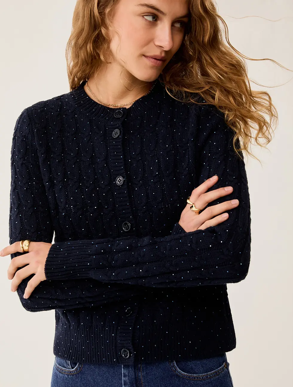 Miniatura: PENNYBLACK - Cardigan a trecce con strass
