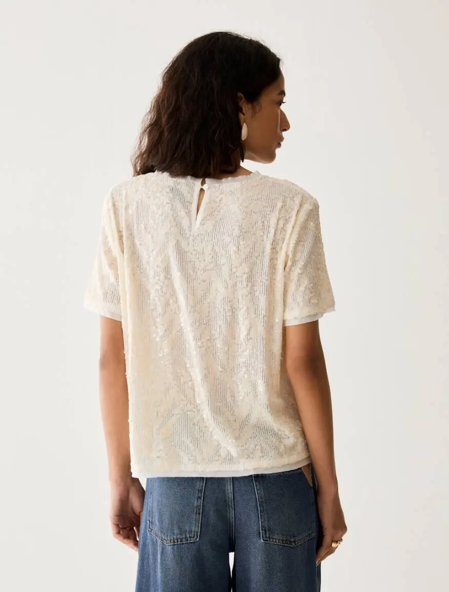 Miniatura: PENNYBLACK - T-shirt in tulle con paillettes