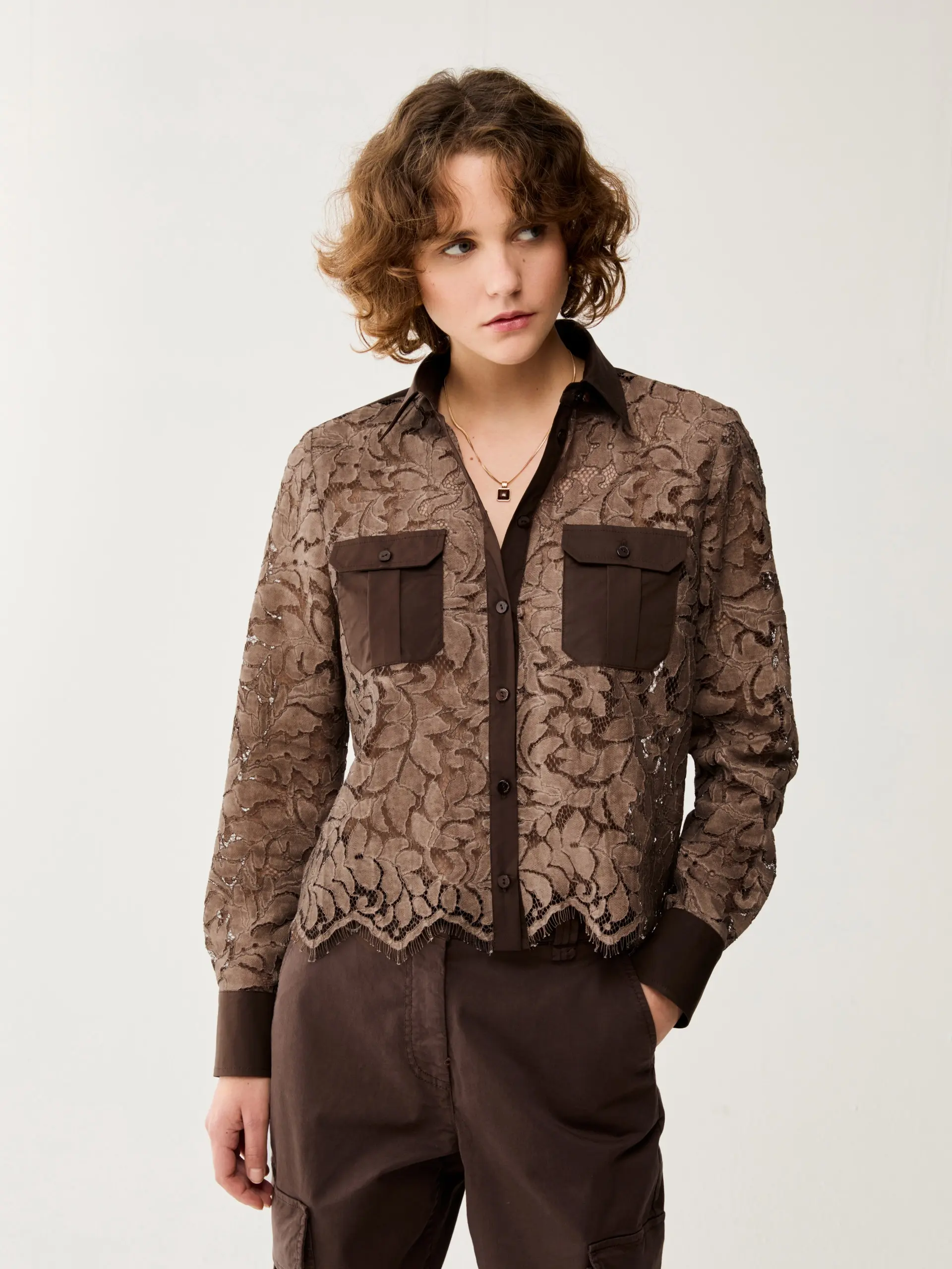 PENNYBLACK - Camicia in pizzo e popeline