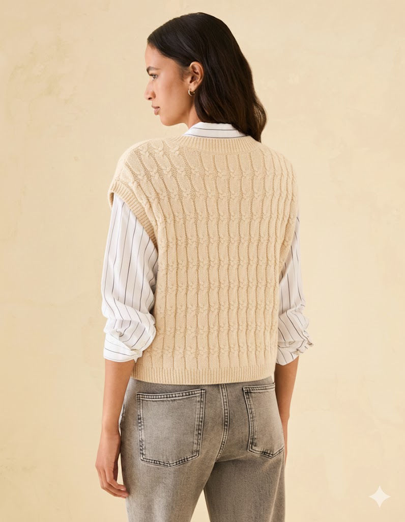 Miniatura: PENNYBLACK - Gilet a trecce con micro-strass