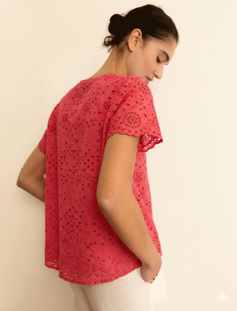 Miniatura: EMME  -   T-SHIRT IN SANGALLO CON RETRO IN JERSEY