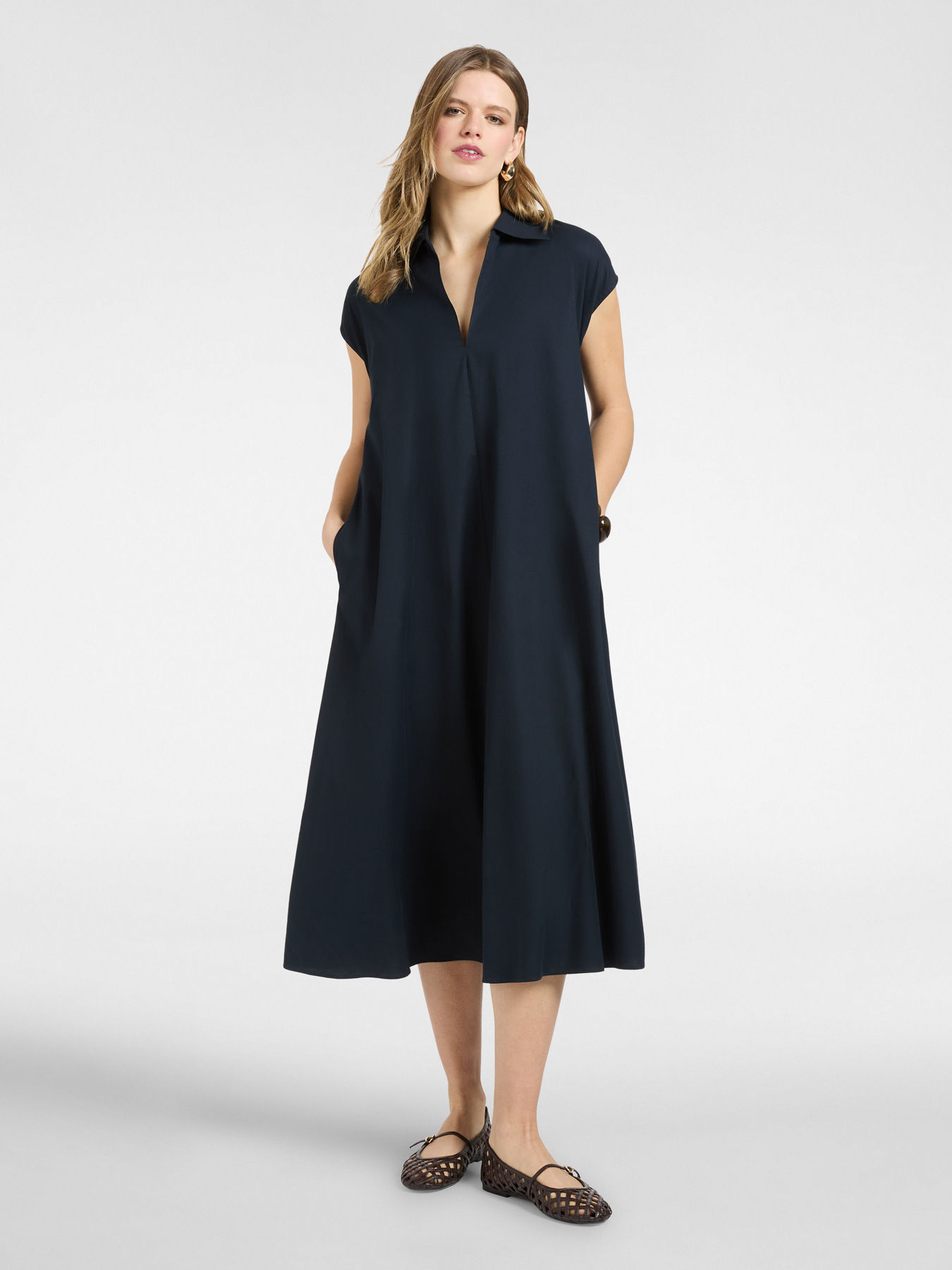 ELENAMIRO' -  Abito svasato con colletto