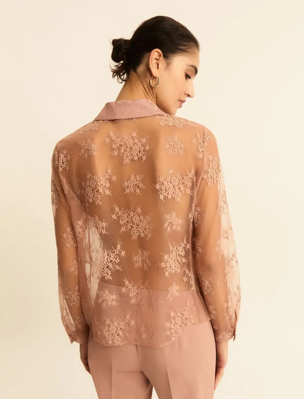 Miniatura: EMME  -   CAMICIA IN PIZZO CHANTILLY - MALVA