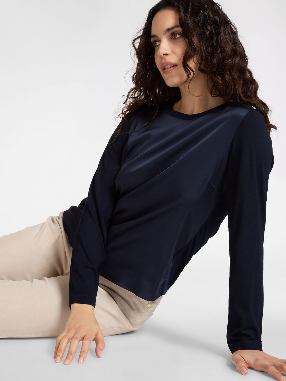 Miniatura: ELENAMIRO' -  T-shirt in due tessuti