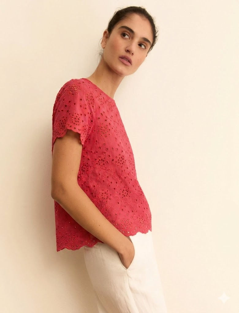 Miniatura: EMME  -   T-SHIRT IN SANGALLO CON RETRO IN JERSEY