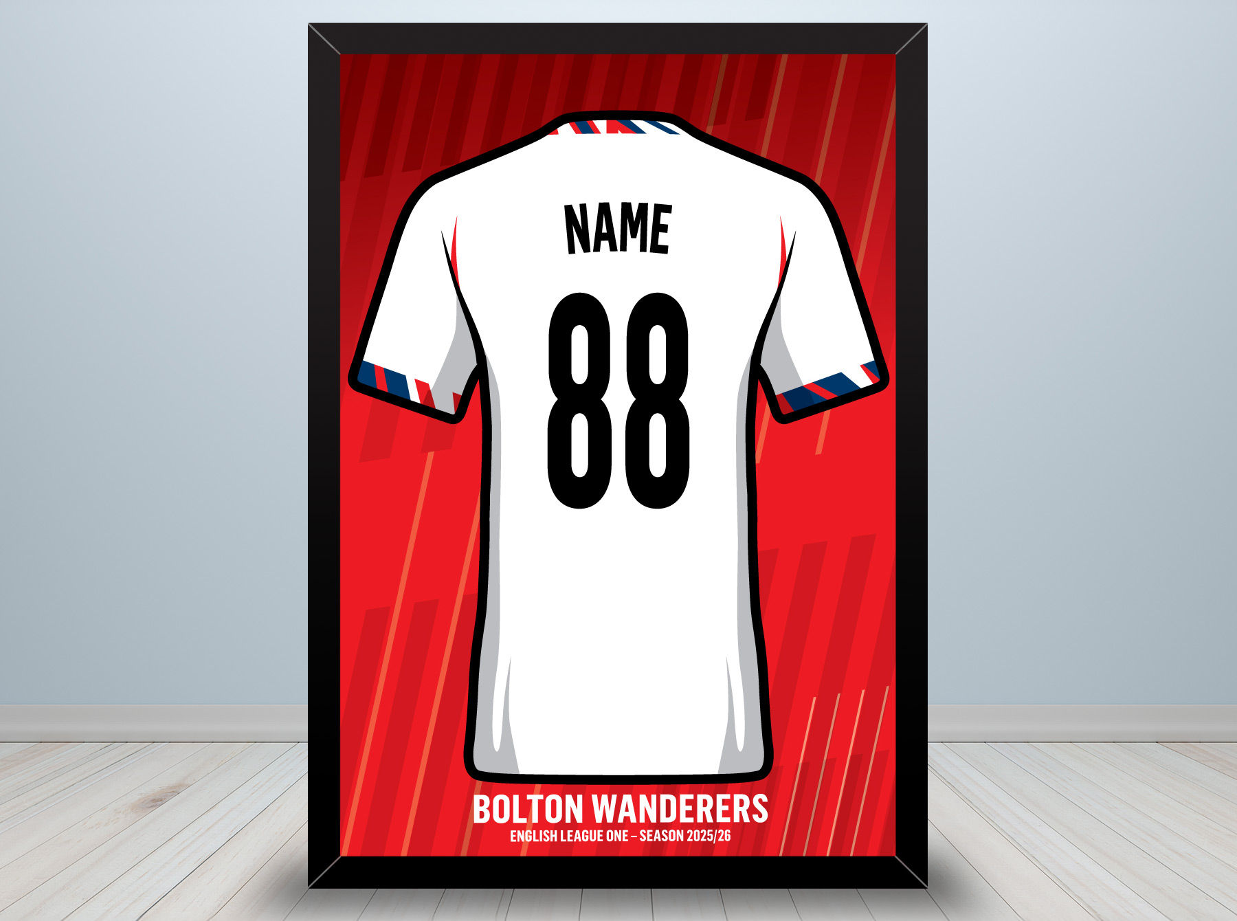 Bolton Wanderers Shirt A4 Print (unframed)