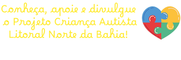 o slogan do projeto com uma imagem de coração nas cores autistas