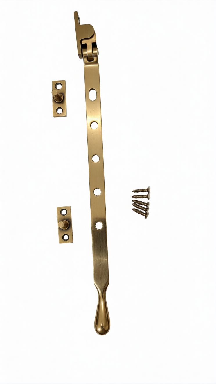 Antique Brass Window Casement Stay Fitting