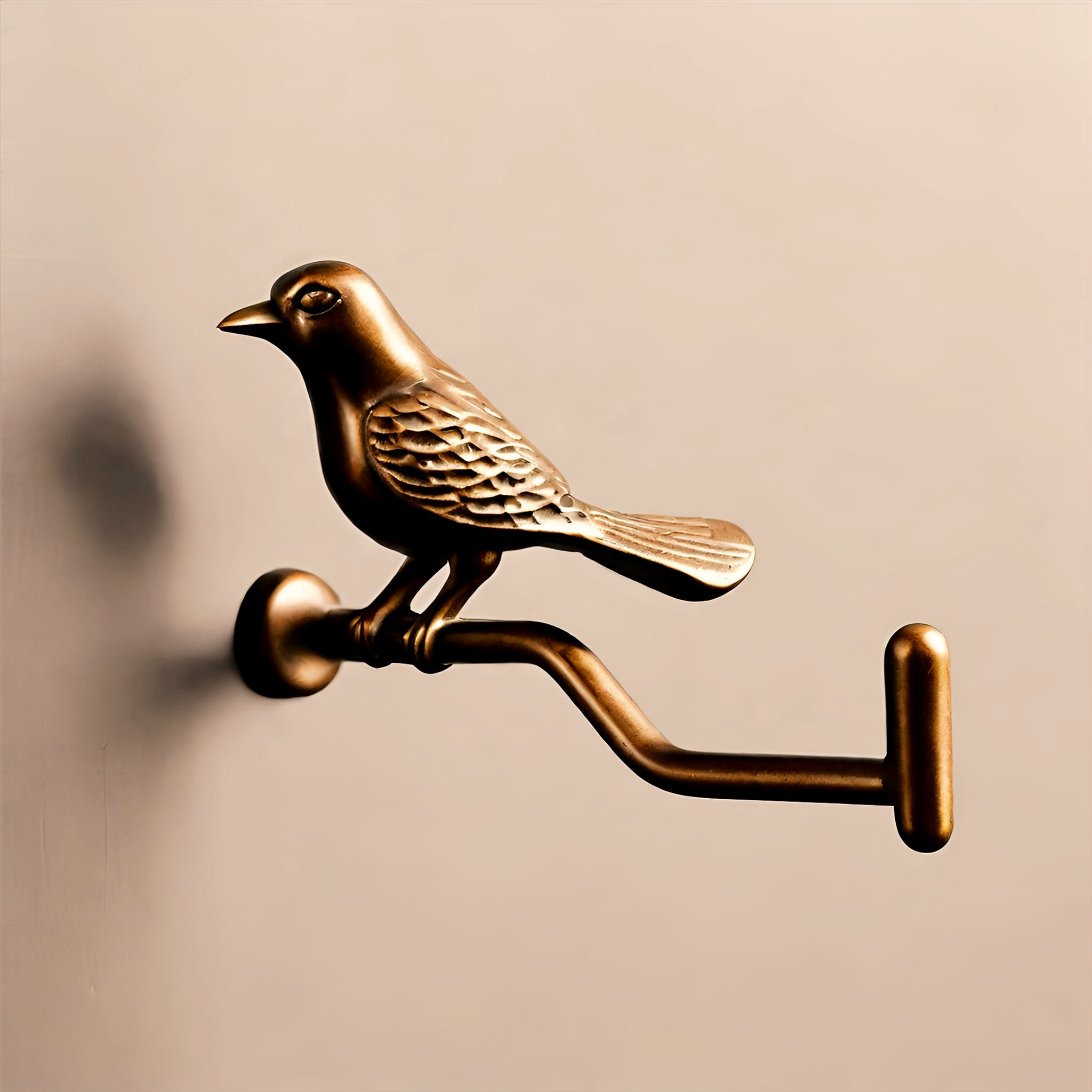 Wall Hook-Bird Style Matte Antique Brass