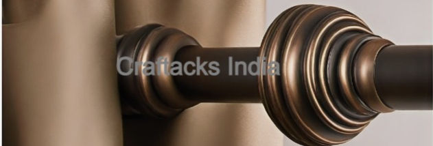 Luxury Matte Bronze Detailing Curtain Pole
