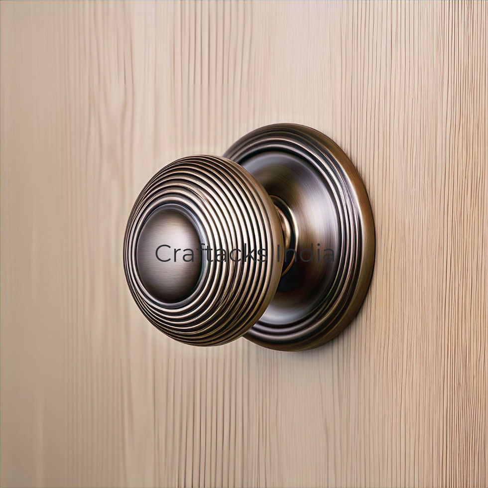 Reeded Doorknob Brass Burnished Bronze Finish