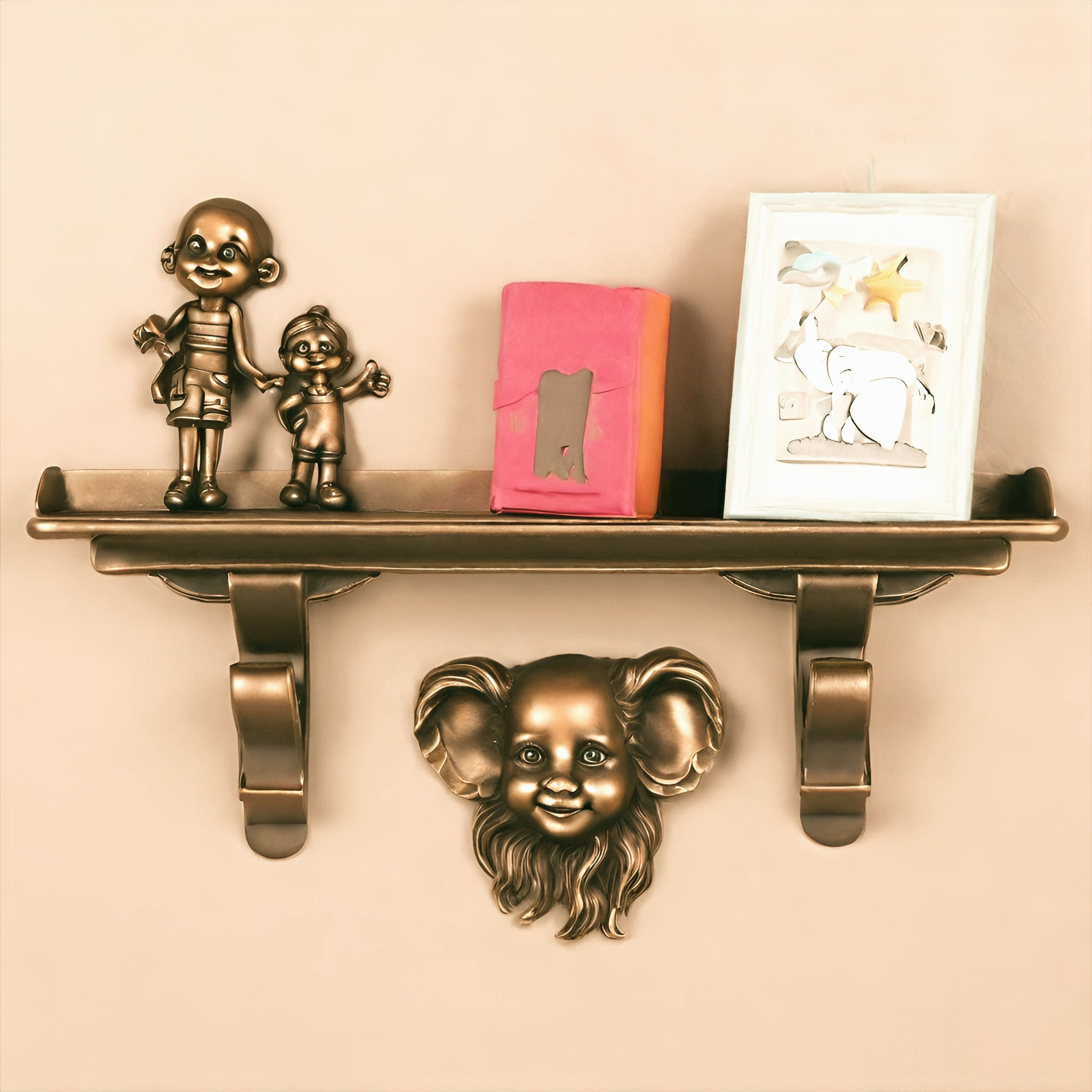 Kids Room Unique Bronze Wall Shelf Bracket