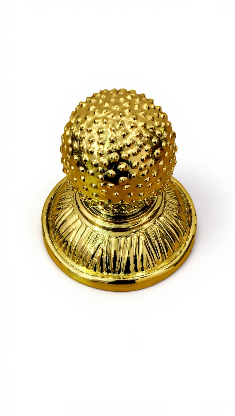Thumbnail: Centre Doorknob Extra Large Unique Endless Dot Ball Pattern Brass