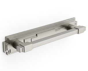Modern American Art Deco Pattern Door Pull Handle in Brushed Nickel Finish By Craftacks