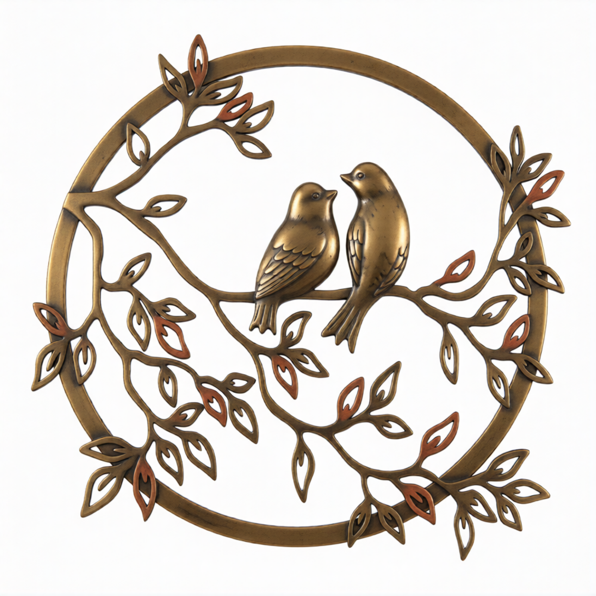 Song Birds Antique Brass Home Decor Piece London UK