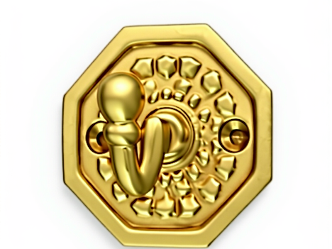 An Unique Art Deco Brass Wall Hook - Handcrafted Diamond Cut Hexagonal Design featuring cut diamond art on white background