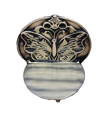 Antique Brass Wall Shelf Bracket Butterfly Round Pattern