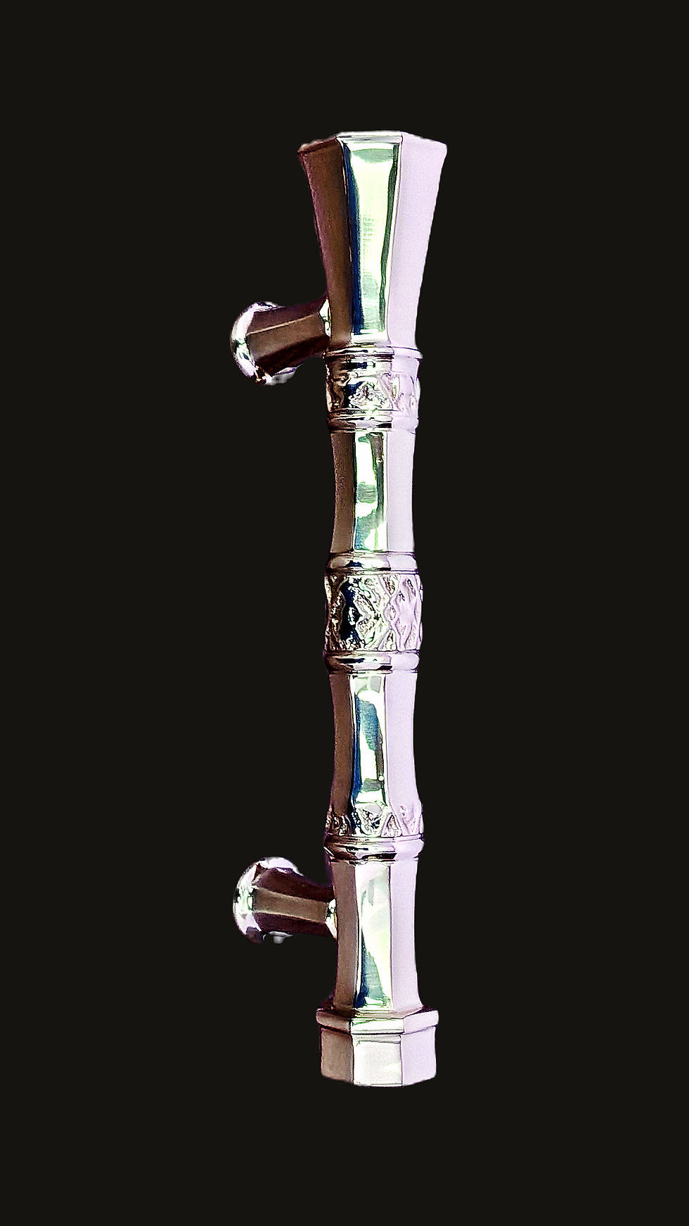 Main Door Pull Handle Unique Hexagonal Pattern Art Deco Design Brass