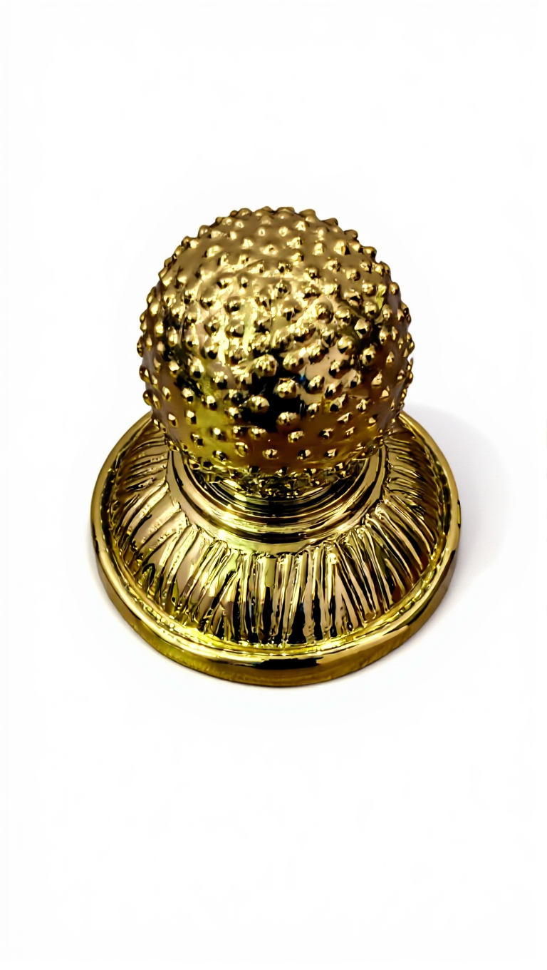 Thumbnail: Centre Doorknob Extra Large Unique Endless Dot Ball Pattern Aged Brass