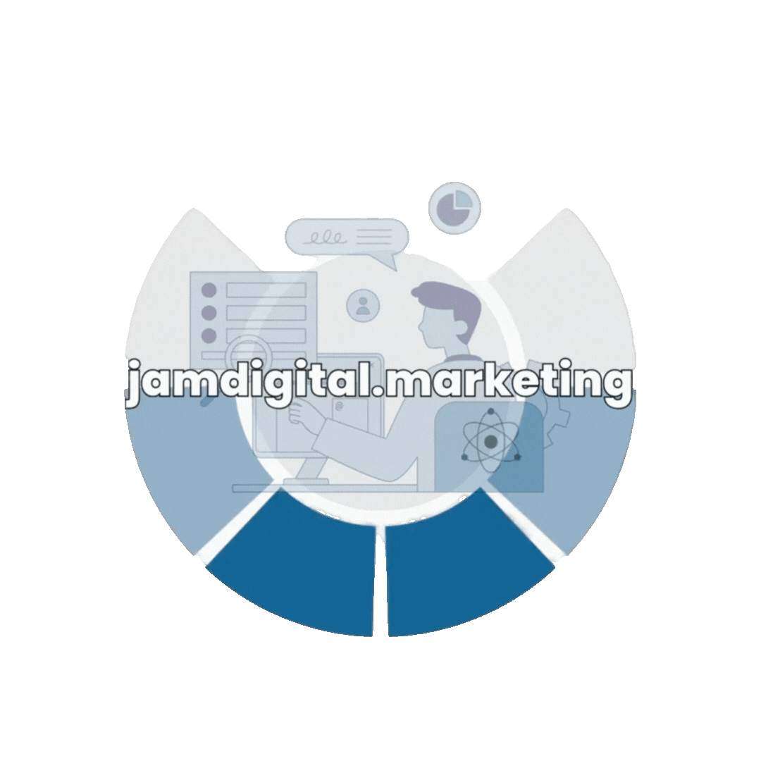 Spinning multi-blue wheel - jam digital marketing logo