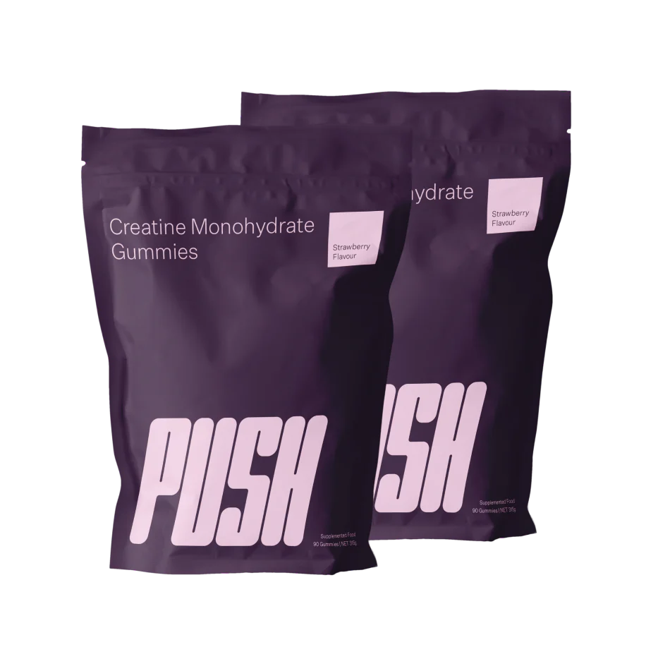 Creatine Monohydrate Gummies by PUSH: 180 Strawberry Flavored Gummies (60 Serve)
