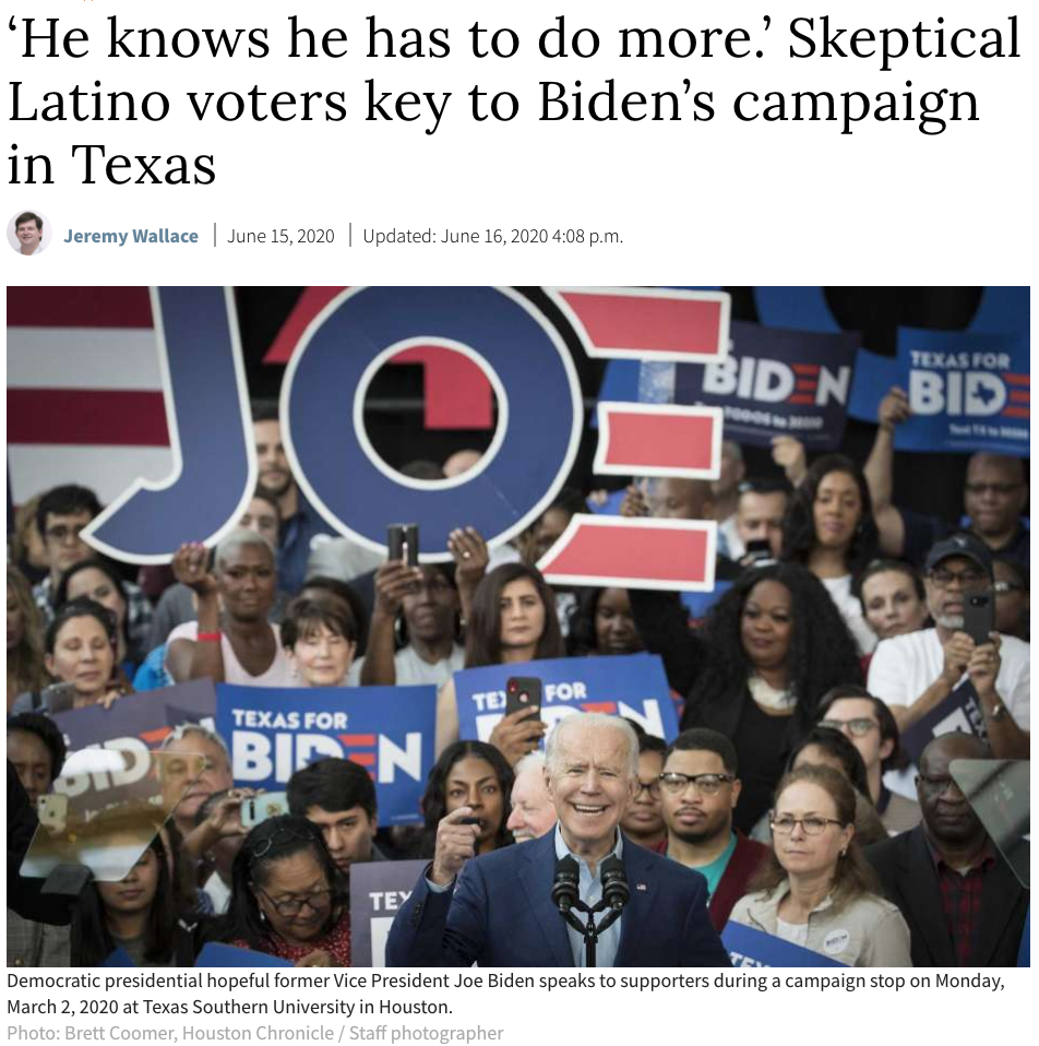 ‘He knows he has to do more.’ Skeptical Latino voters key to Biden’s campaign in Texas