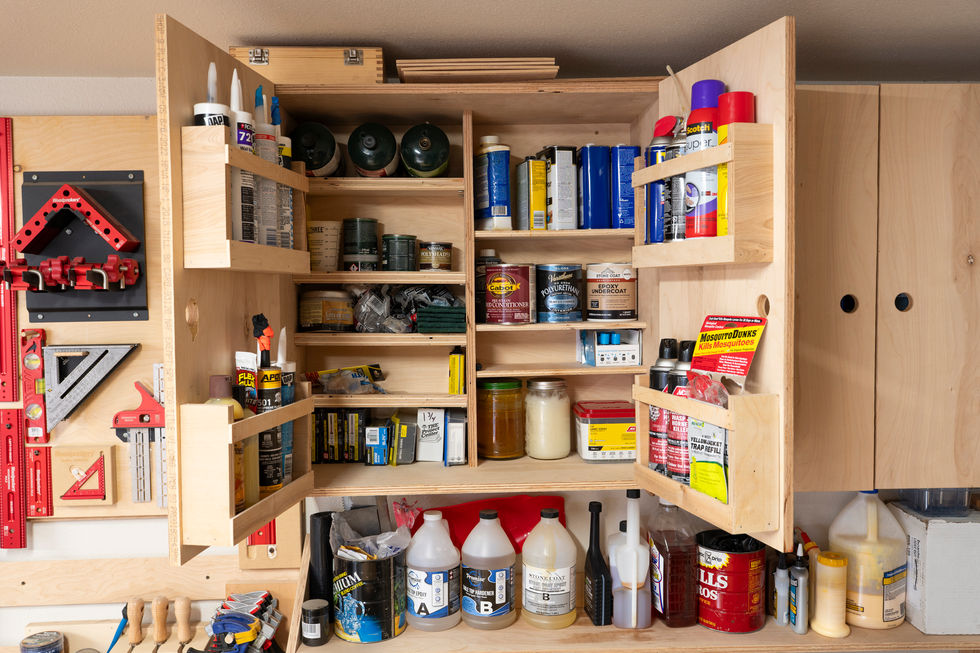 Tool wall & custom cabinets.