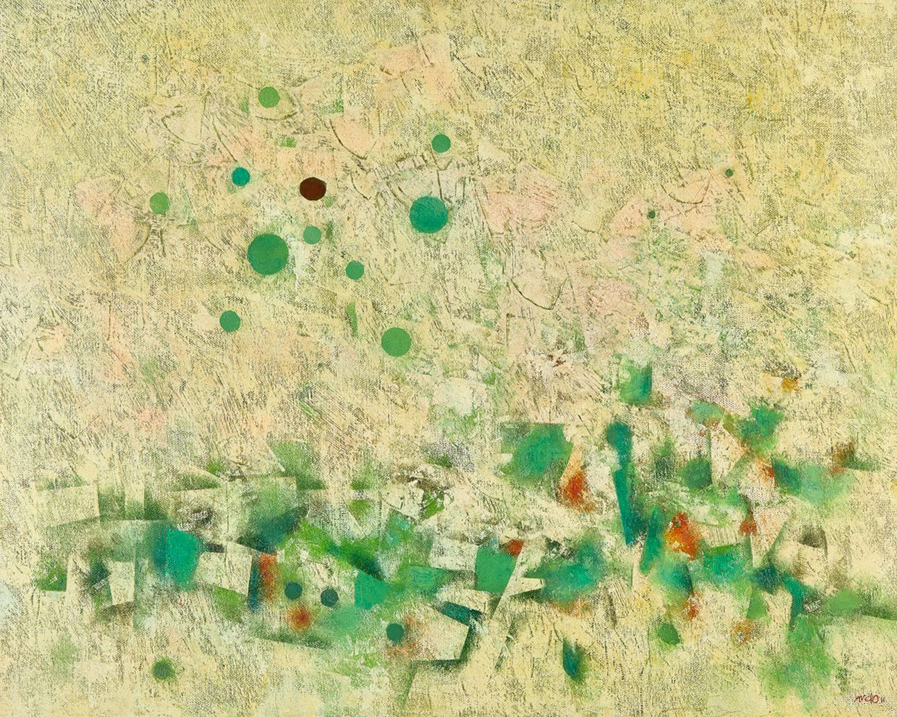 Mordechai Ardon | Black moon in green landscape