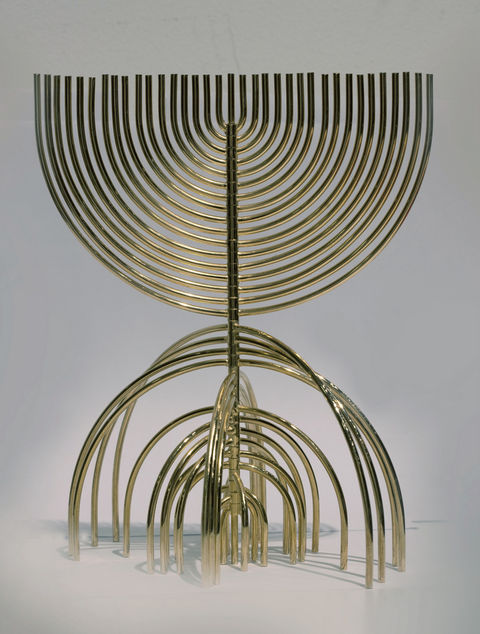 Yaacov Agam Menorah - brass, 24 karat gold-plated