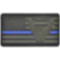 Thumbnail: Thin Blue Line US Flag with Police Motors - 1.75x3 PVC Patch