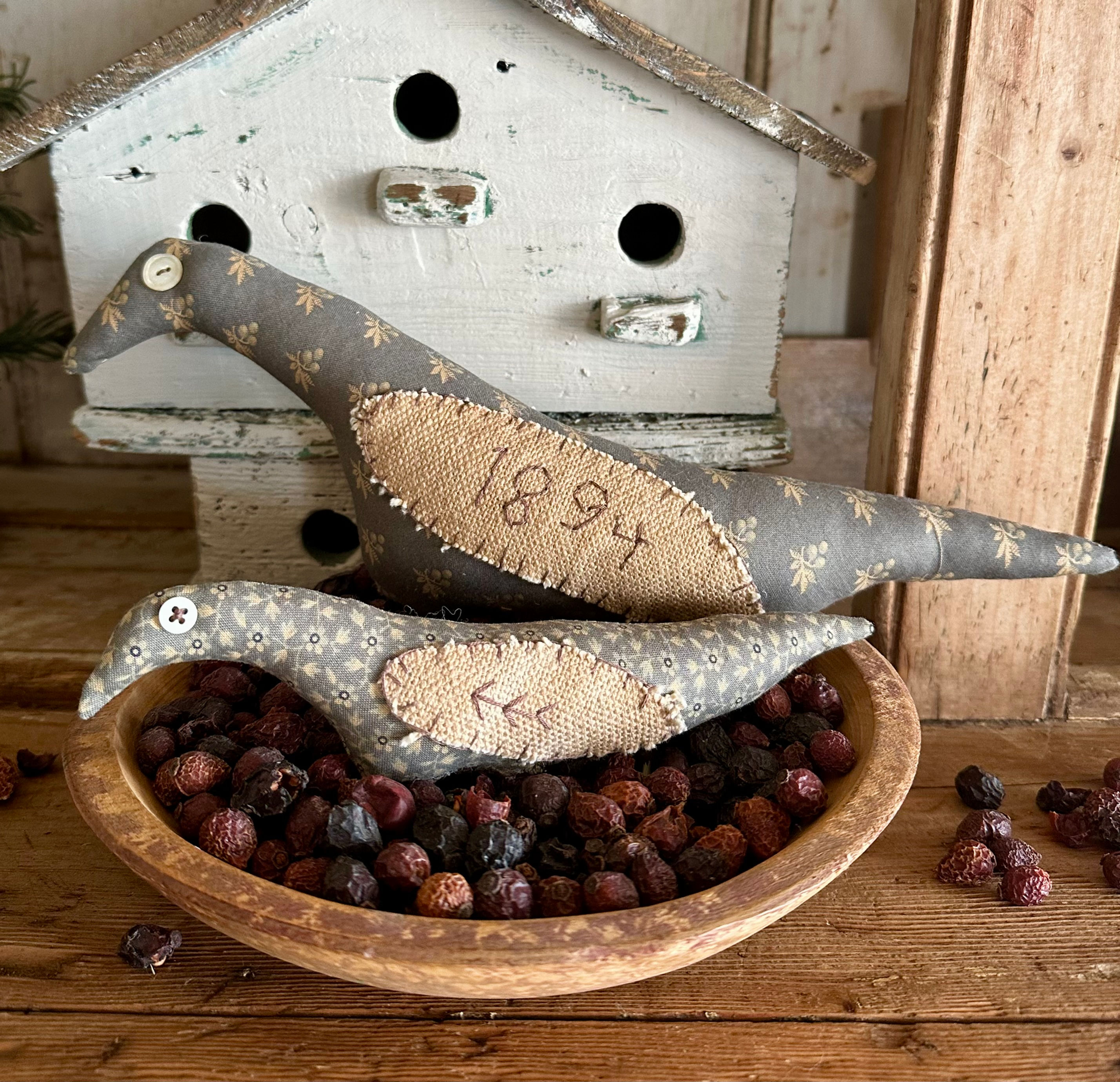 NEW!  #1034 "Cottage Blue Byrds" Pattern & KIT