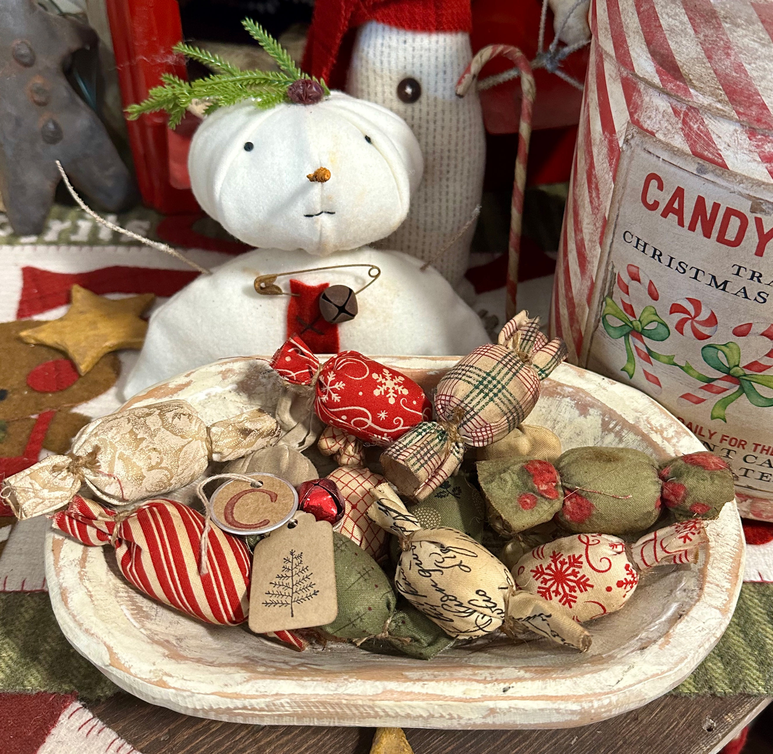 NEW! #752C "Olde Primitive Twist Candy" Christmas Pattern & KIT