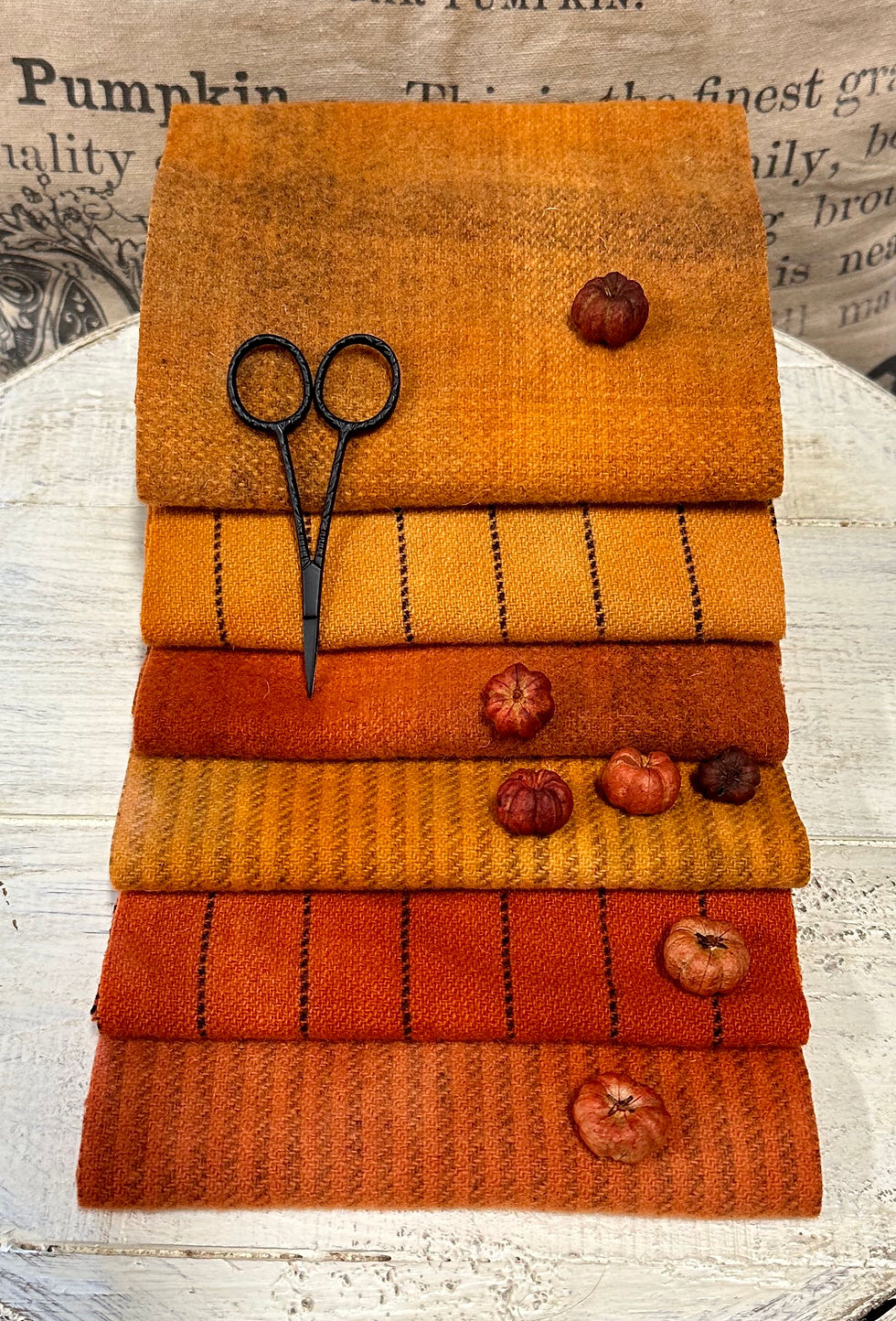 NEW!  "Preator's Prized Pumpkins" Hand Dyed Wool