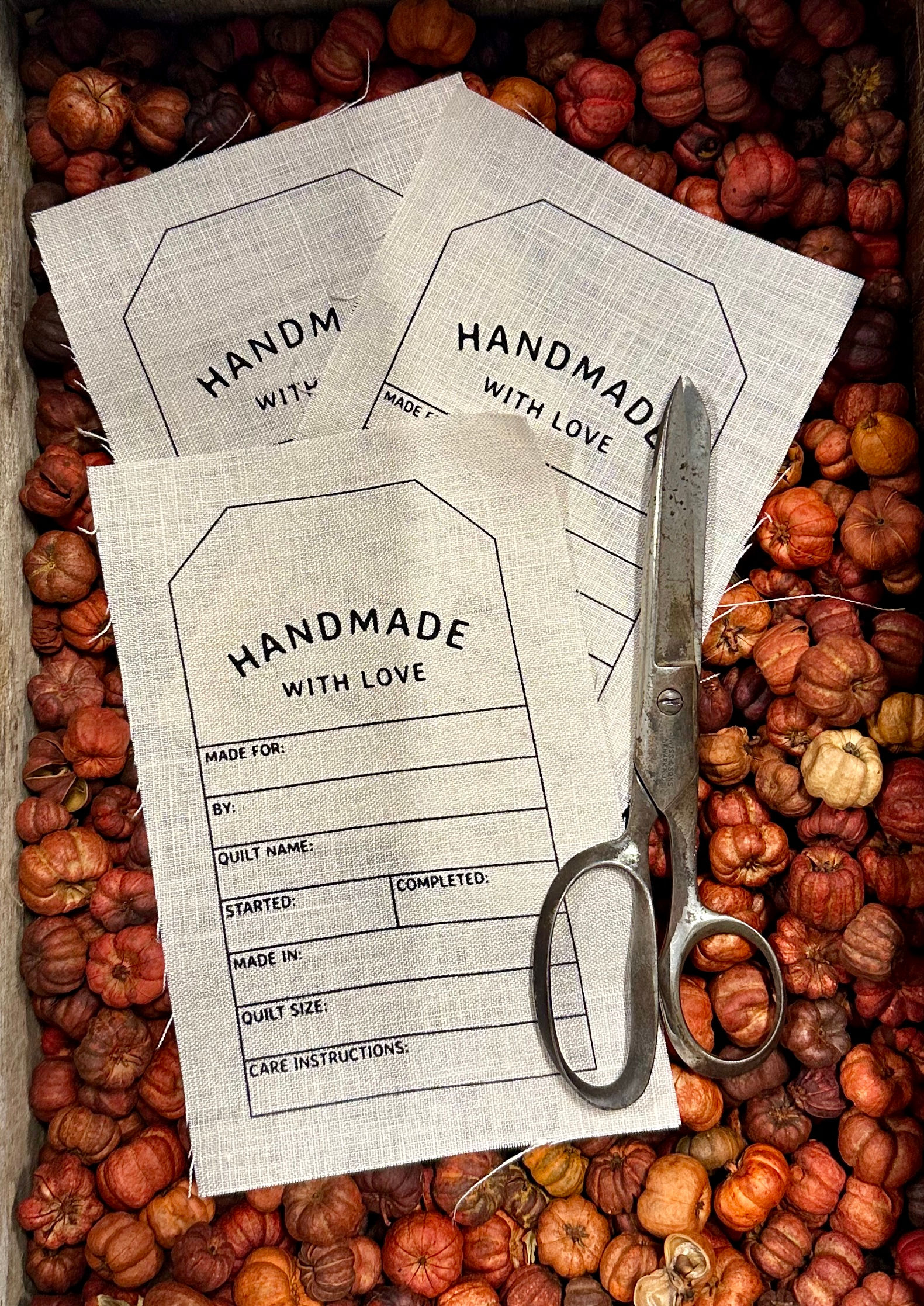 NEW!  "Handmade With Love" Quilt Labels