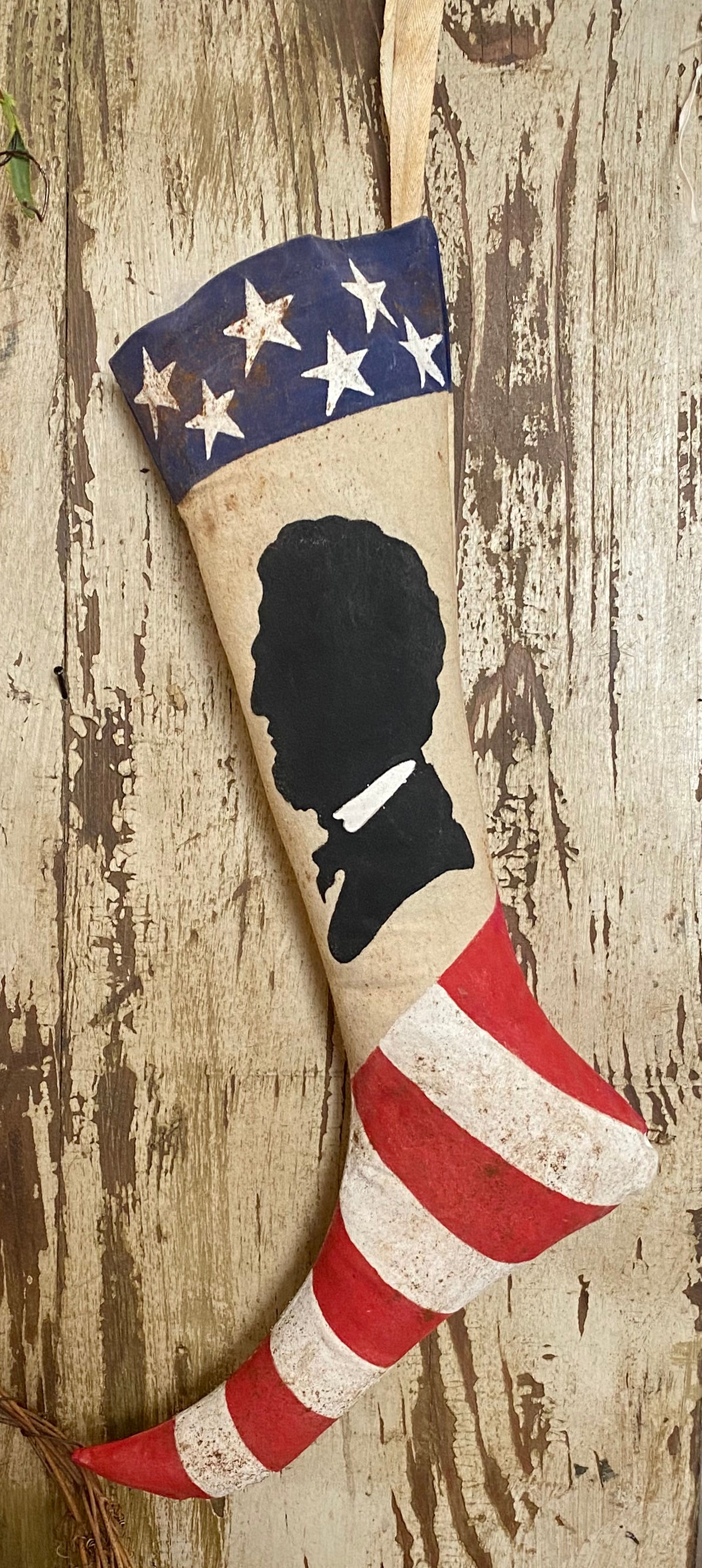 NEW!  "Primitive Olde Abe Stocking"