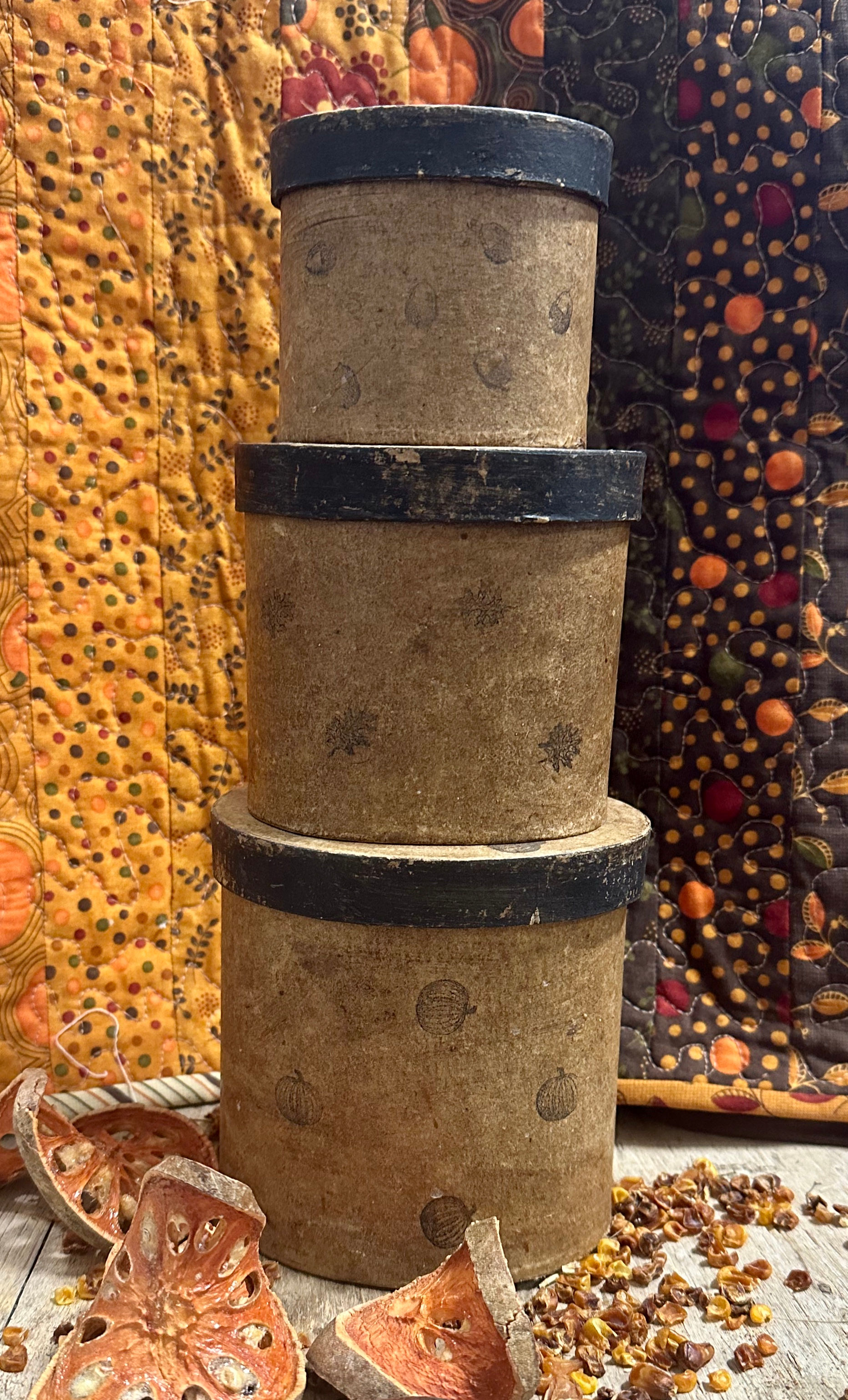 NEW!  Olde Primitive Autumn Stacking Boxes