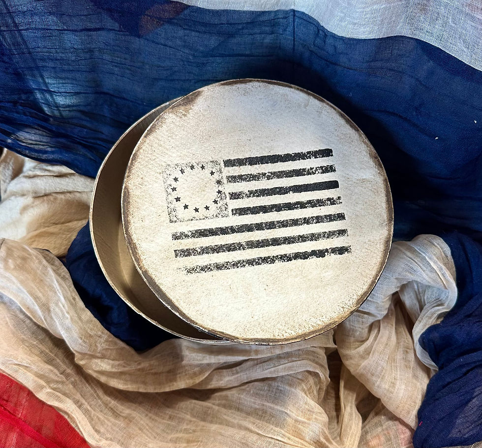 Thumbnail: NEW!  Black & Milkweed Patriotic Paper Mache Box