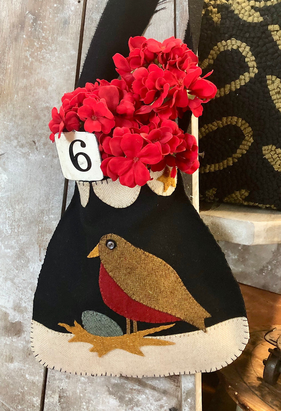 Thumbnail: NEW!  #535 "Folky Cottonwood Chair Keeper December