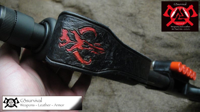 mythosaur 590/870 shockwave leather hand strap G3survival Mossberg Shockwavetechnologies shockwave handle raptor grip g3survi