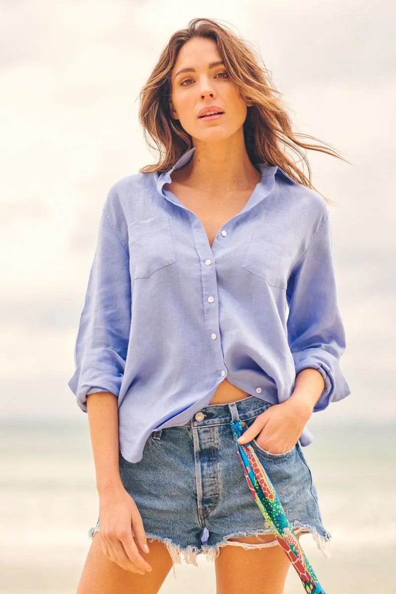Thumbnail: The girlfriend relaxed linen shirt by shirty