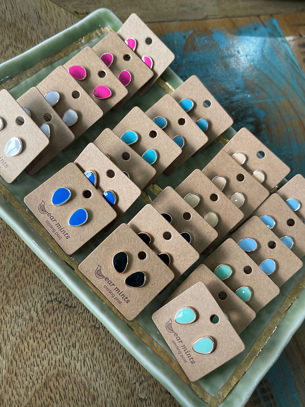 Thumbnail: Enamel Teardrop stud by Ear Mints