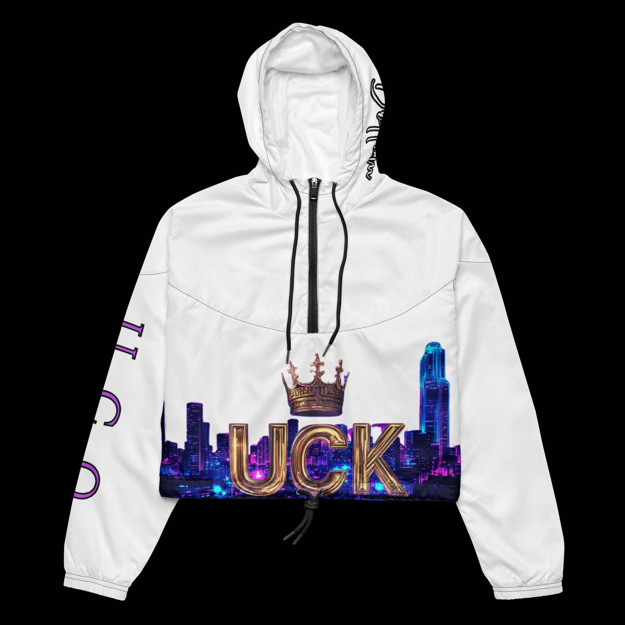 "Black" Union City Queen Hit The Bottom Women’s cropped windbreaker