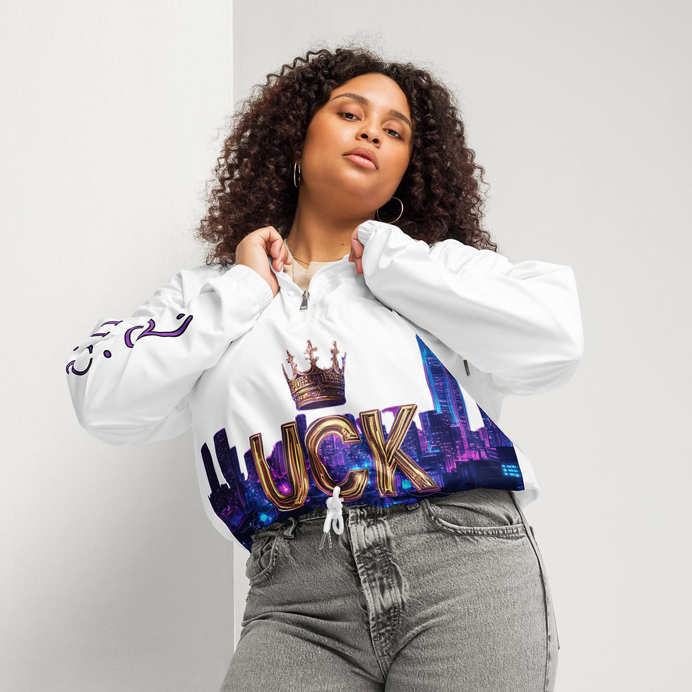 Thumbnail: "White" Union City Queen Scream Platinum Women’s cropped windbreaker