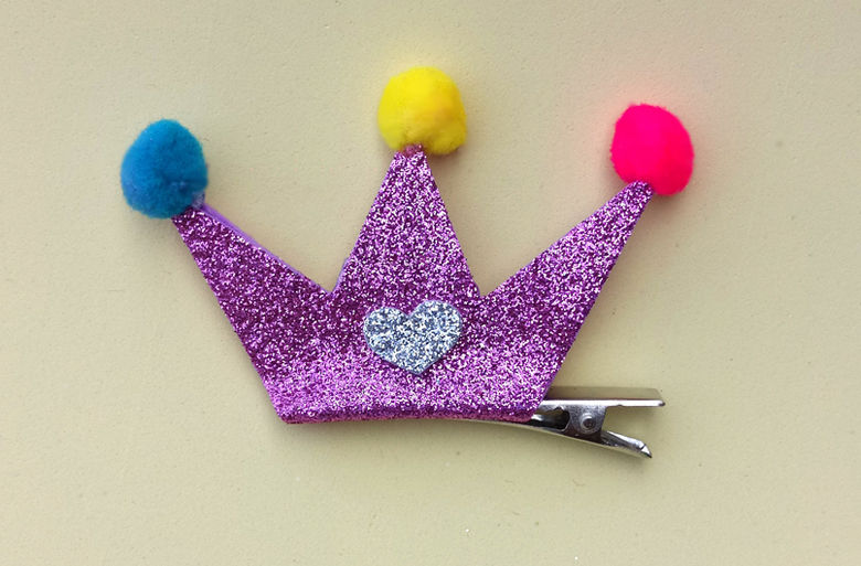 Presilha Coroa Glitter Roxa