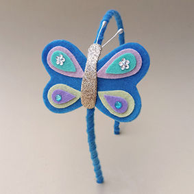 TiaraBorboleta Azul moda feminina infantil acessórios para meninas estilo boneca japonesa