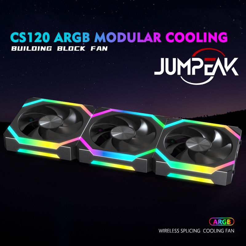 Thumbnail: JUMPEAK CS120 ARGB Cooling Fan 360mm Modular Stackable Splicing PWM Silent 120mm
