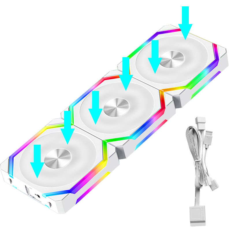 Thumbnail: JUMPEAK CS120 ARGB Cooling Fan 360mm Modular Stackable Splicing PWM Silent 120mm
